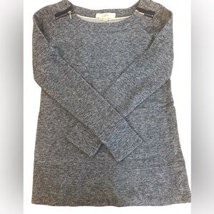 LOFT Marled Knit sweater with shoulder zip detail